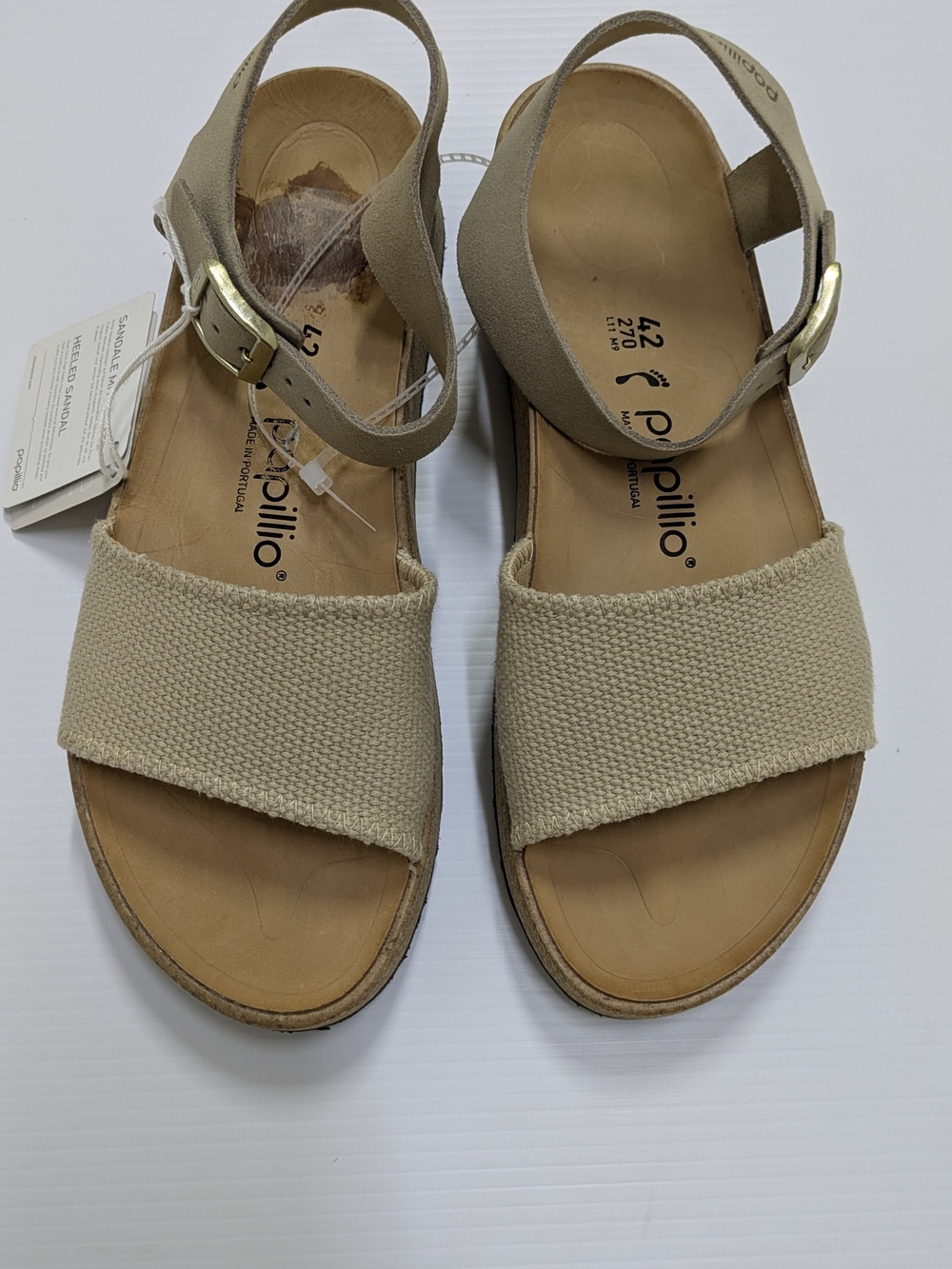 Birkenstock Papillio Womens Glenda Sandcastle Leather Platform Sandals 42